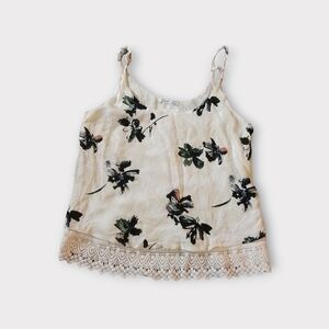 🎊3 FOR $10 DEX WOMENS SMALL FLORAL BEIGE SHIRT